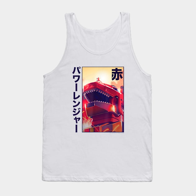 power Rangers Comic Boom Red Ranger Dinozord Kanji Poster T-Shirt Tank Top by tshirtQ8